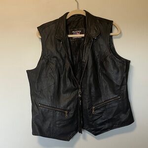 Allstate Biker Women's Black Leather Vest